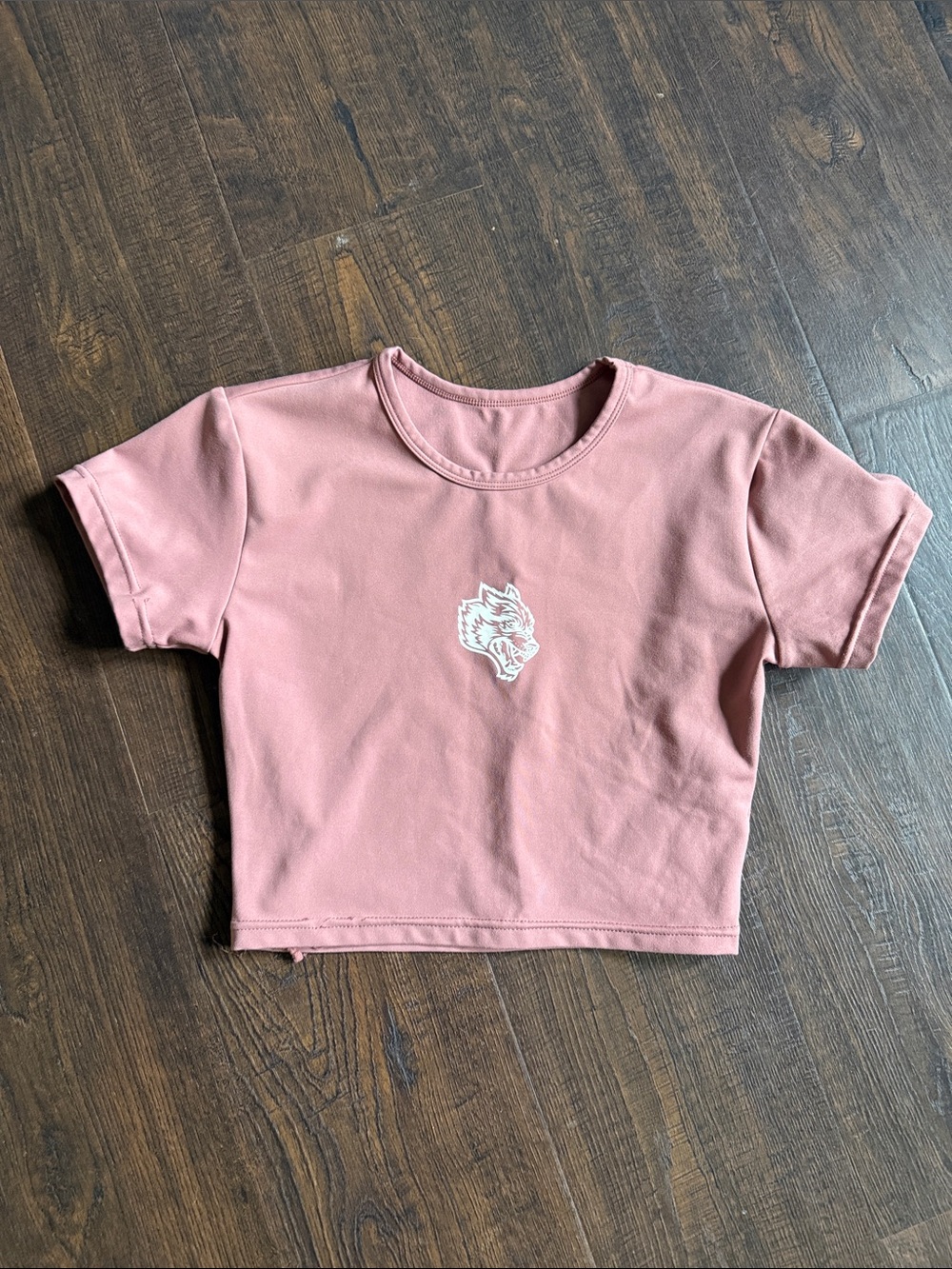 Darc Sport Pink Crop Top with Center Wolf Patch